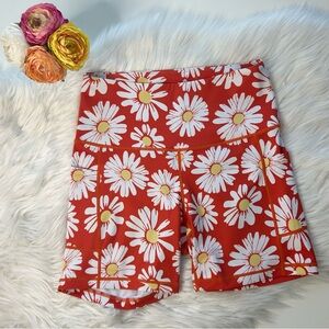 Feed Me Fight Me Red Daisy Athletic Shorts